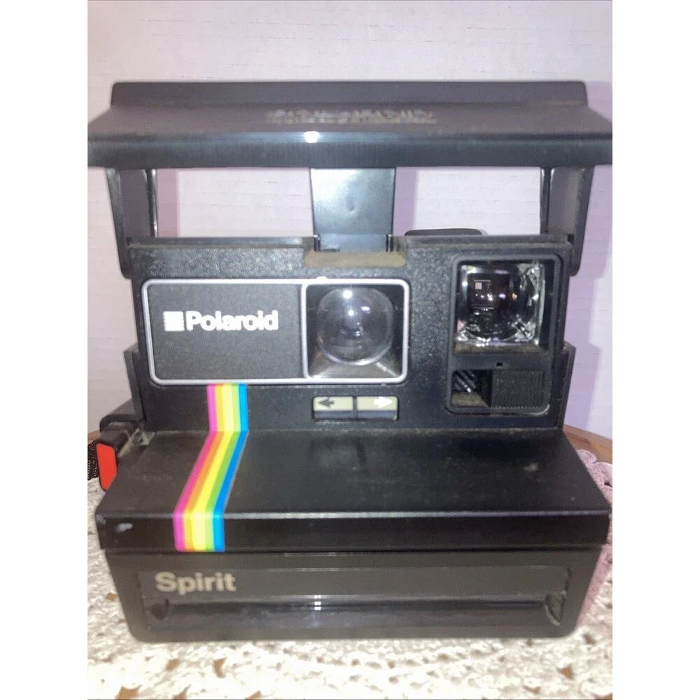 Polaroid Camera Spirit One Step 600 Land Black Instant Rainbow Stripe - UNTESTED